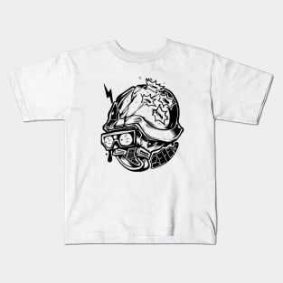 Dope soldier helmet inking illustration Kids T-Shirt